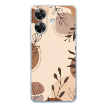 Чехол с цветочным принтом на Ноут 60х (Коричневые цветы)