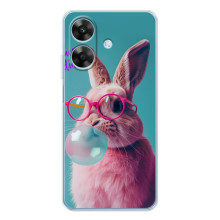 Чехол с принтом стильные животные для Ноут 60х – Кролик в очках