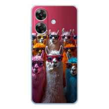 Чехол с принтом стильные животные для Ноут 60х – Ламы в очках
