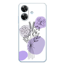 Силиконовый чехол с принтом в цветах на Realme Note 60x – Фиолетовый букет
