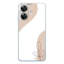 Силиконовый чехол с принтом в цветах на Realme Note 60x – Нюдовый дизайн