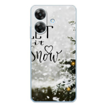 Новорічні, Святкові Чохли для Realme Note 60x - 2024 год (Let it snow)