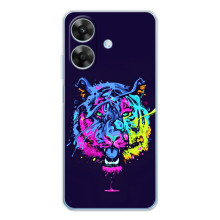 Силиконовый бампер с картинкой животных для Realme Note 60x (Тигр-Арт)