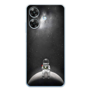 Силіконовый Чохол з принтом "Космонавти" на Realme Note 60x – Космонавт романтик