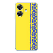 Силиконовый Чехол на Realme Note 60x (Вышиванка на желтом)