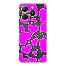 Чехлы для любимой на РеАлМe Нота 70 (VPrint) – Pink hearts