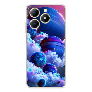 Чехлы КОСМОС для RealMe Note 70 – Синие планеты