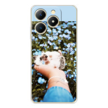 Чехлы с изображением разных животных для RealMe Note 70 (Ежик на руках)