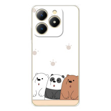 Чехлы с изображением разных животных для RealMe Note 70 (Удивленные медвеженки)