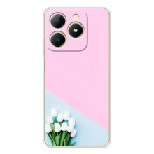 Чехлы с картинкой (Тюльпаны) на Реалми Ноты 70 – Белые тюльпаны