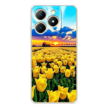 Чехлы с картинкой (Тюльпаны) на Реалми Ноты 70 – Желтые тюльпаны