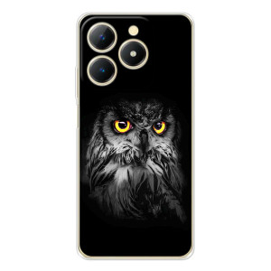Чехлы с принтом СОВЫ для RealMe Note 70 – Сова на чёрном