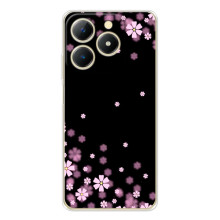 Чехол для РеАлМe Нота 70 - с принтом (Дизайнерские) (AlphaPrint) (Цветочки маленькие)