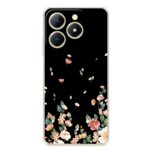 Чехол для РеАлМe Нота 70 - с принтом (Дизайнерские) (AlphaPrint) (Маленькие цветы)