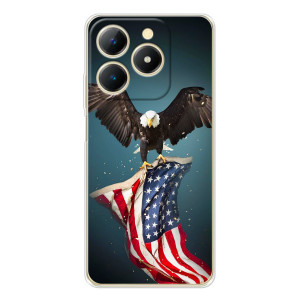 Чехол Флаг USA для RealMe Note 70 – Орел и флаг