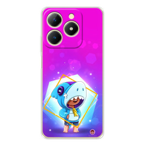Чехол Бравл Старс для RealMe Note 70 – Леон в костюме Акулы