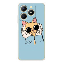 Чехол на РеАлМe Нота 70 с Котами (VPrint) (Котик в очках)