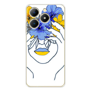 Чехол на RealMe Note 70 Украинский дизайн – Украинка на всю голову