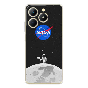 Силиконовый бампер с принтом "Наса" на RealMe Note 70 – Космонавт NASA
