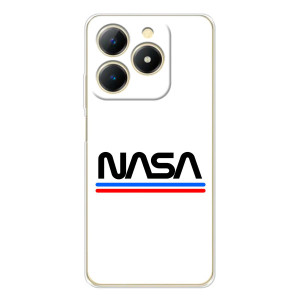 Силиконовый бампер с принтом "Наса" на RealMe Note 70 – NASA на белом фоне