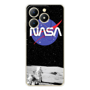 Силиконовый бампер с принтом "Наса" на RealMe Note 70 – Nasa на луне
