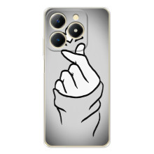 Чехол с принтом для RealMe Note 70 (AlphaPrint - Знак сердечка)