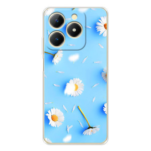 Чехол с Цветами для RealMe Note 70 – ромашки на голубом