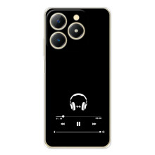 Чехол с картинками на черном фоне для RealMe Note 70 – Плеер
