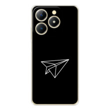 Чехол с картинками на черном фоне для RealMe Note 70 – Самолетик