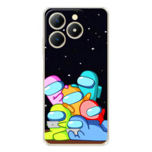 Чехол Амонг Ас для RealMe Note 70 (AlphaPrint) (Скины в космосе)