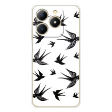 Чехол с птицами на RealMe Note 70 (VPrint) (Ласточки)