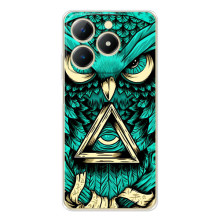 Чехол с птицами на RealMe Note 70 (VPrint) (Сова с глазом)