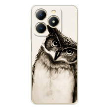 Чехол с птицами на RealMe Note 70 (VPrint) (Сова)