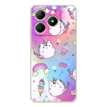 Чехол Unicorn на RealMe Note 70 – Радуга и Единорог