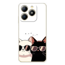 Чехол с рисунком кот на RealMe Note 70 (Коты в очках)