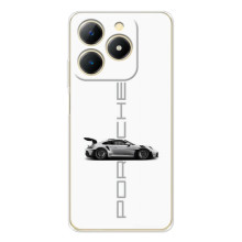 Чехол с авто Порше для RealMe Note 70 – белый Порше