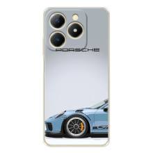 Чехол с авто Порше для RealMe Note 70 – Голубой Порше