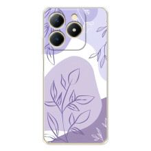 Силиконовый чехол с принтом в цветах на RealMe Note 70 – Фиолетовый дизайн