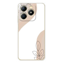 Силиконовый чехол с принтом в цветах на RealMe Note 70 – Нюдовый дизайн