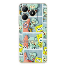 Силиконовый чехол Спанч Боб на Реалми Ноты 70 (Фото-БоБ)