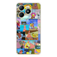 Силиконовый чехол Спанч Боб на Реалми Ноты 70 (Комиксы Спанч Боб)