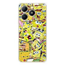 Силиконовый чехол Спанч Боб на Реалми Ноты 70 (Спанч Боб Арт)