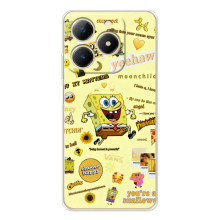 Силиконовый чехол Спанч Боб на Реалми Ноты 70 (Спанч Боб бежит)