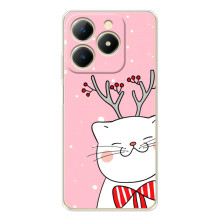 Новорічні Чохли для РеалМі Нет 70 (VPrint) (Зимовий кіт)