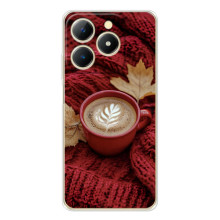 Чехол с уникальным дизайном «Осень с кофе» для RealMe Note 70 – Кофе на пледе