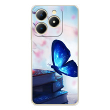 Силиконовый бампер с картинкой животных для RealMe Note 70 – Бабочка синяя