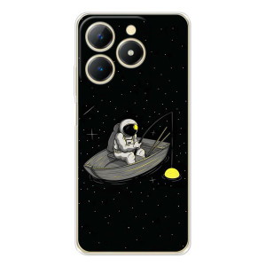 Силіконовый Чохол з принтом "Космонавти" на RealMe Note 70 – Космонавт на рибалці
