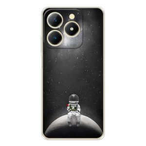 Силіконовый Чохол з принтом "Космонавти" на RealMe Note 70 – Космонавт романтик