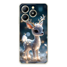 Яркий чехол для RealMe Note 70 с Зимними Оленятами – Блистающий оленёнок