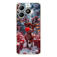 Яркий чехол для RealMe Note 70 с Зимними Оленятами – Олень среди подарков